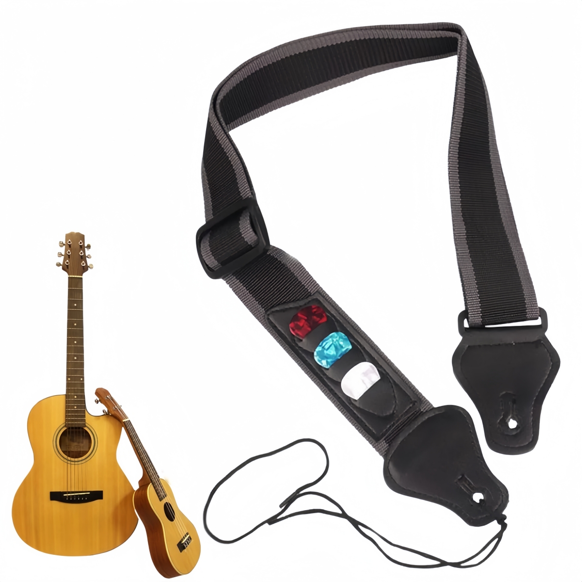 Acoustic Guitar Dreadnought - Correia de guitarra de couro PU
