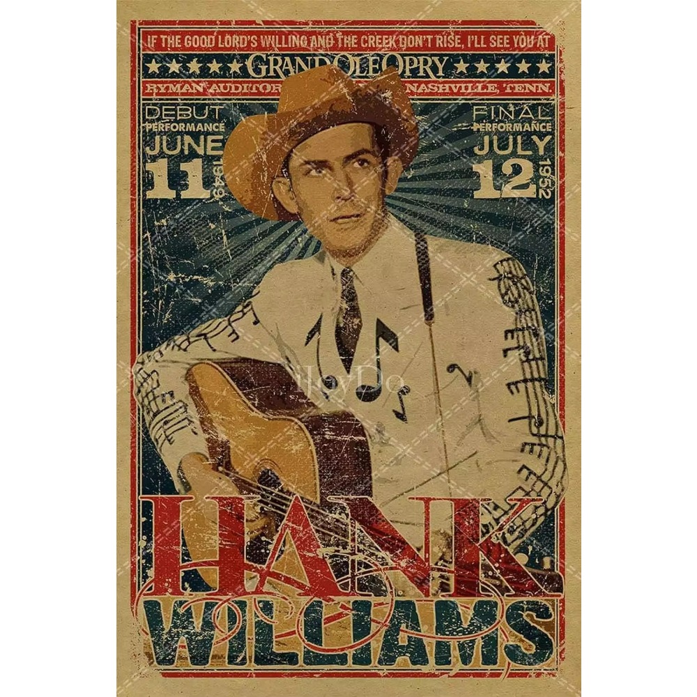 Hank Williams Sinal de metal r - Musical Instrument Sign avaliação e preço